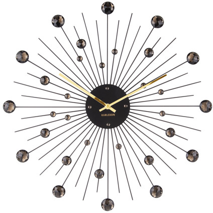 Karlsson Sunburst Black KA4859BK väggklocka 50cm