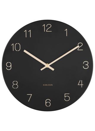 Karlsson KA5788BK väggklocka Charm Engraved Numbers Small Black 30 cm