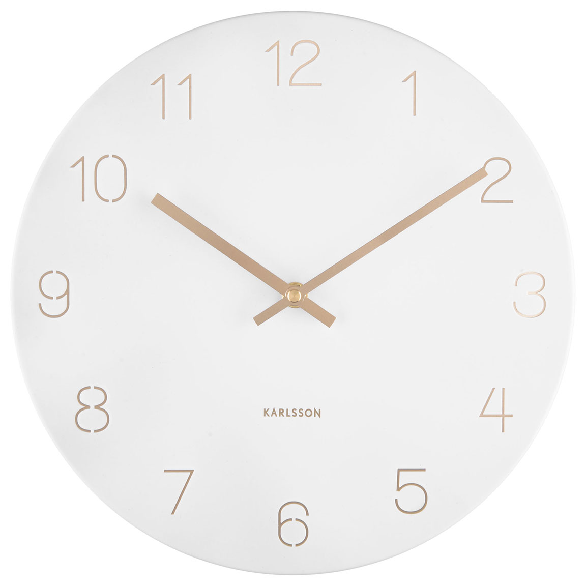 Karlsson KA5788WH väggklocka Charm Engraved Numbers Small White 30 cm