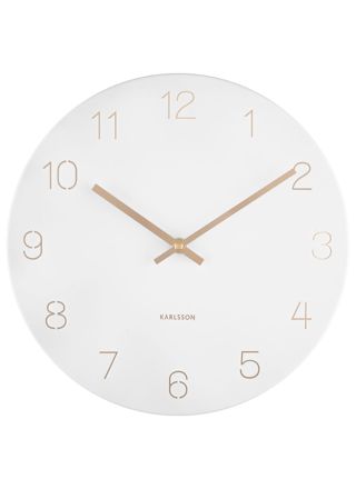 Karlsson KA5788WH väggklocka Charm Engraved Numbers Small White 30 cm