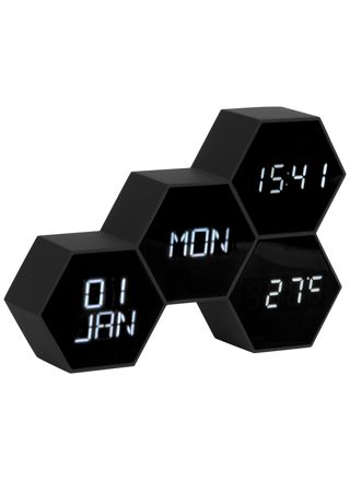 Karlsson KA5805BK väckarklocka Six In The Mix Rubberized Black