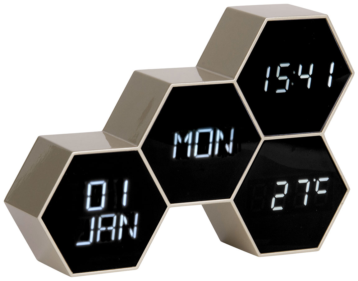 Karlsson KA5805GD väckarklocka Six In The Mix Rubberized Gold Painted