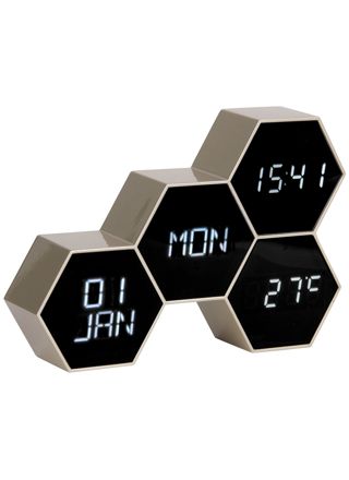 Karlsson KA5805GD väckarklocka Six In The Mix Rubberized Gold Painted