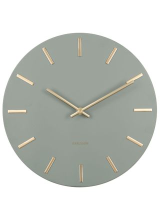 Karlsson KA5821DG väggklocka Charm Steel Jungle Green Gold Batons 30 cm