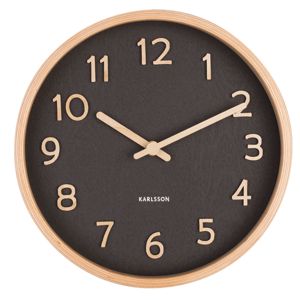 Karlsson KA5851BK Pure Wood Grain Small Svart väggklocka 22 cm main product photo