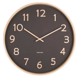 Karlsson KA5852BK Pure Wood Grain Svart väggklocka 40 cm main product photo