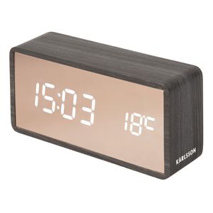 Karlsson väckarklocka Copper Mirror LED black wood veneer KA5878BK main product photo