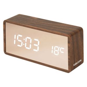 Karlsson väckarklocka Copper Mirror LED dark wood veneer KA5878DW main product photo