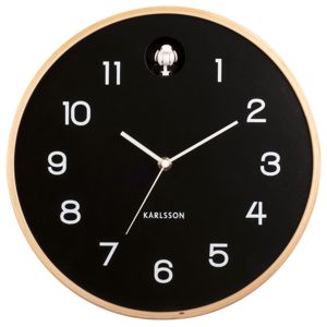 Karlsson Natural Cuckoo Birch Wood Black väggklocka KA5886BK main product photo