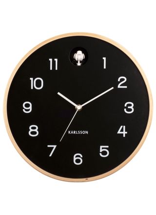 Karlsson Natural Cuckoo Birch Wood Black väggklocka KA5886BK