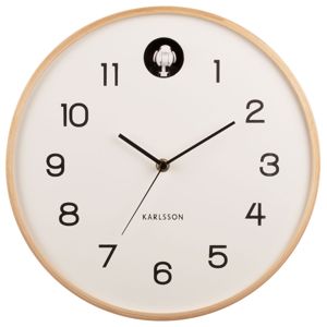 Karlsson Natural Cuckoo Birch Wood White väggklocka KA5886WH main product photo