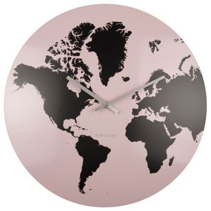 Karlsson World Map Metal Light Pink väggklocka KA5889PI main product photo
