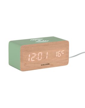 Karlsson väckarklocka Block with Phone Charger LED jungle green KA5933GR