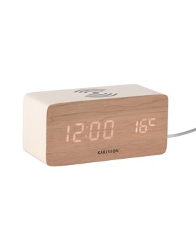 Karlsson väckarklocka Block with Phone Charger LED white KA5933WH