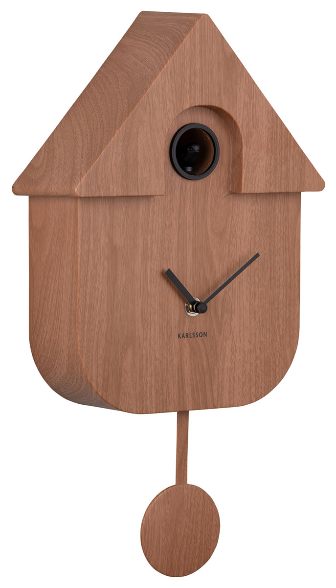 Karlsson Modern Cuckoo väggklocka dark wood print KA5964DW