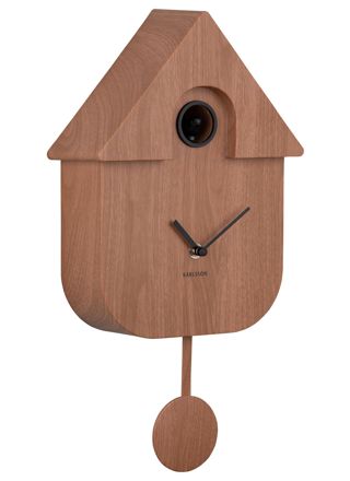 Karlsson Modern Cuckoo väggklocka dark wood print KA5964DW