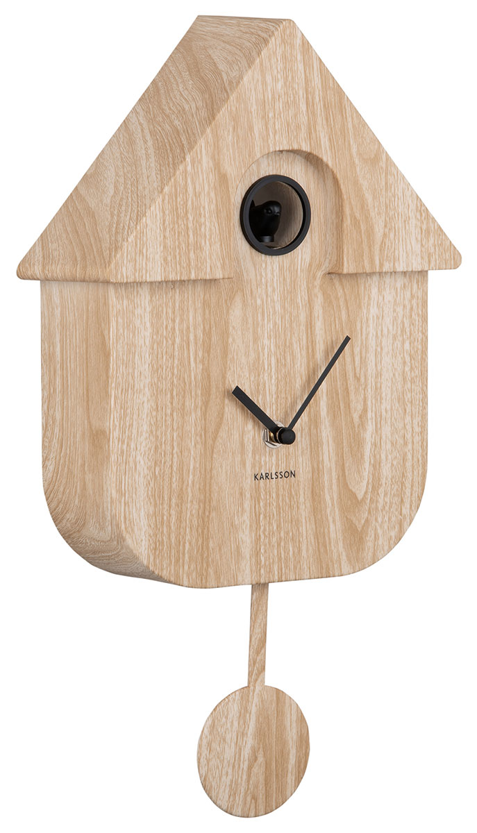 Karlsson Modern Cuckoo väggklocka light wood print KA5964WD