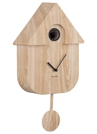Karlsson Modern Cuckoo väggklocka light wood print KA5964WD