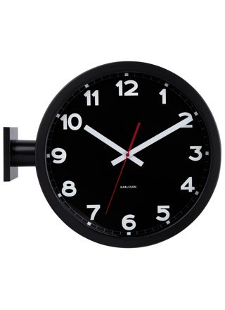 Karlsson väggklocka New Classic Double Sided black 38 cm KA5966BK