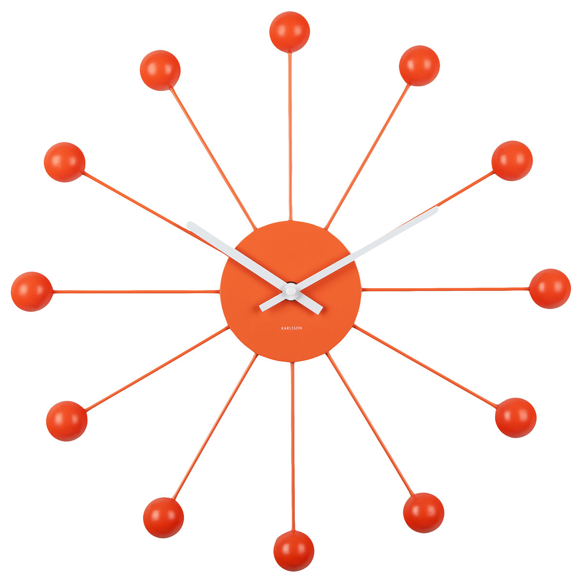 Karlsson väggklocka Funky Spider bright orange KA5977OR