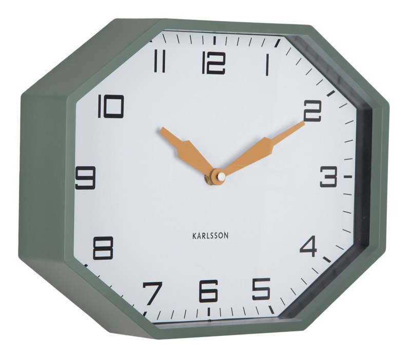 Karlsson väggklocka Modern Factory Octagon jungle green KA6067GR