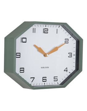 Karlsson väggklocka Modern Factory Octagon jungle green KA6067GR