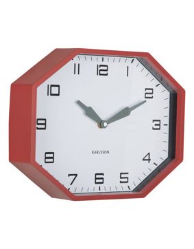 Karlsson väggklocka Modern Factory Octagon ochre red KA6067RD