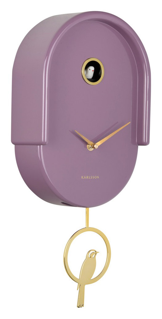 Karlsson väggklocka Tweet light mauve KA6069PU