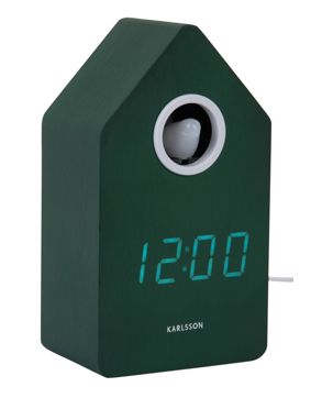 Karlsson väckarklocka Cuckoo LED retro green KA6070GR