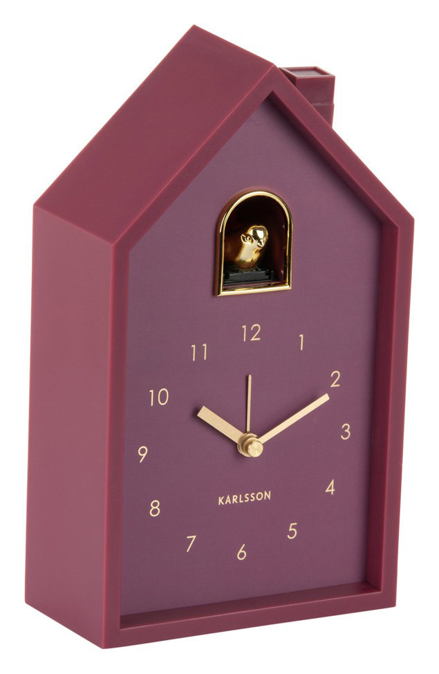 Karlsson väckarklocka Modern Cuckoo Oro dark mauve KA6077PU