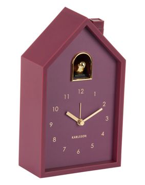 Karlsson väckarklocka Modern Cuckoo Oro dark mauve KA6077PU