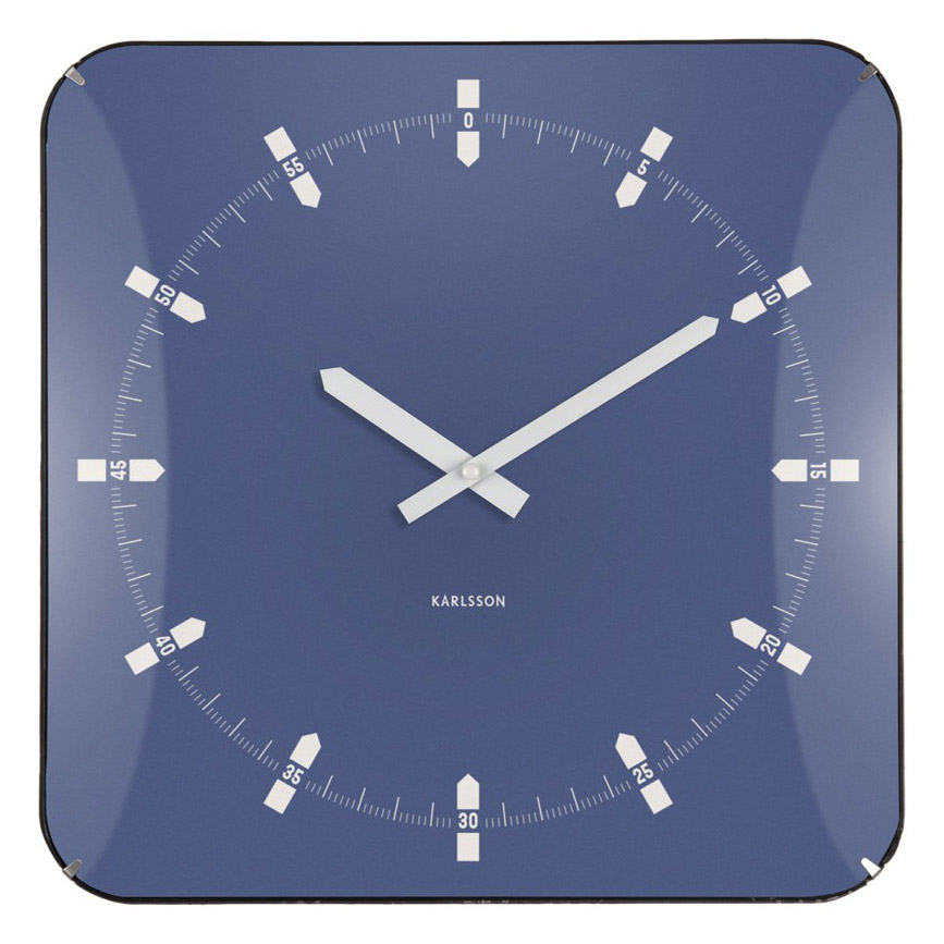 Karlsson väggklocka Sucinto Dome square navy blue KA6085BL