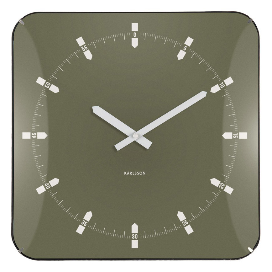 Karlsson väggklocka Sucinto Dome square luxury green KA6085GR