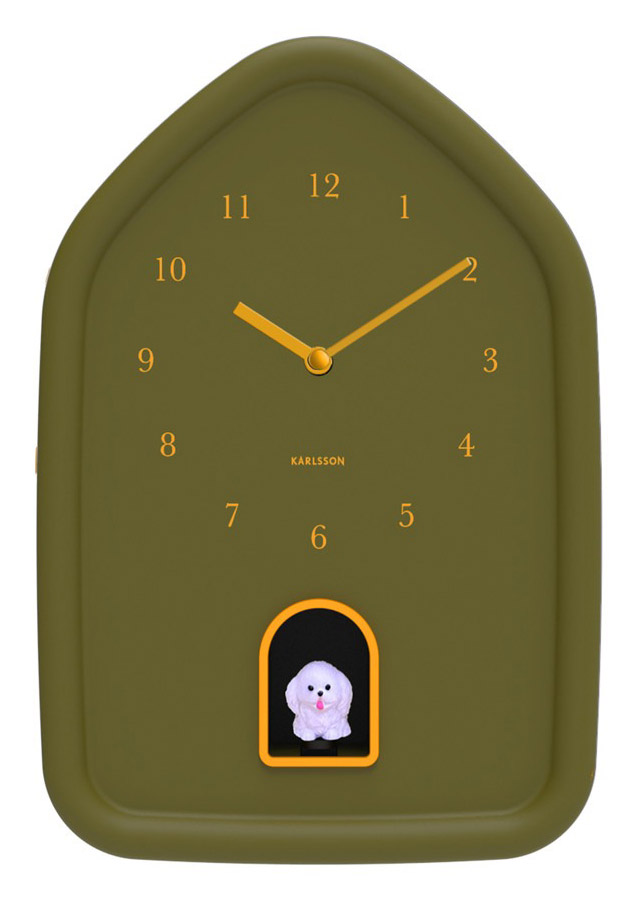 Karlsson väggklocka Modern Doggy luxury green KA6098GR