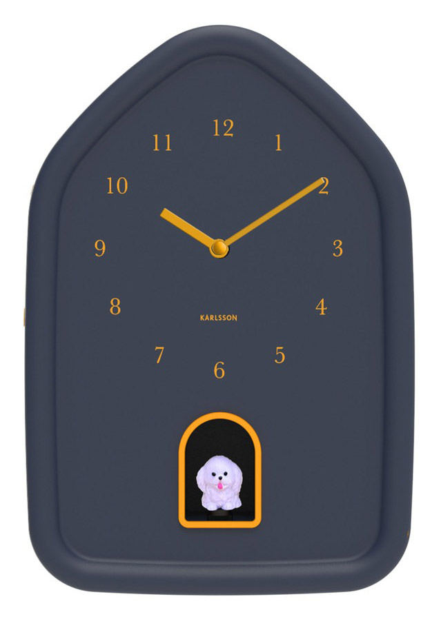 Karlsson väggklocka Modern Doggy dark blue KA6098DB