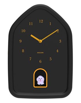 Karlsson väggklocka Modern Doggy black KA6098BK