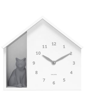 Karlsson väggklocka Sitting Cat white KA6099WH