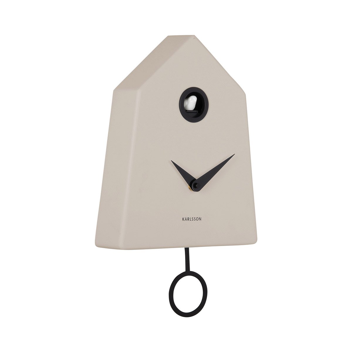 Karlsson väggklocka Grafico Cuckoo warm grey KA6122WG