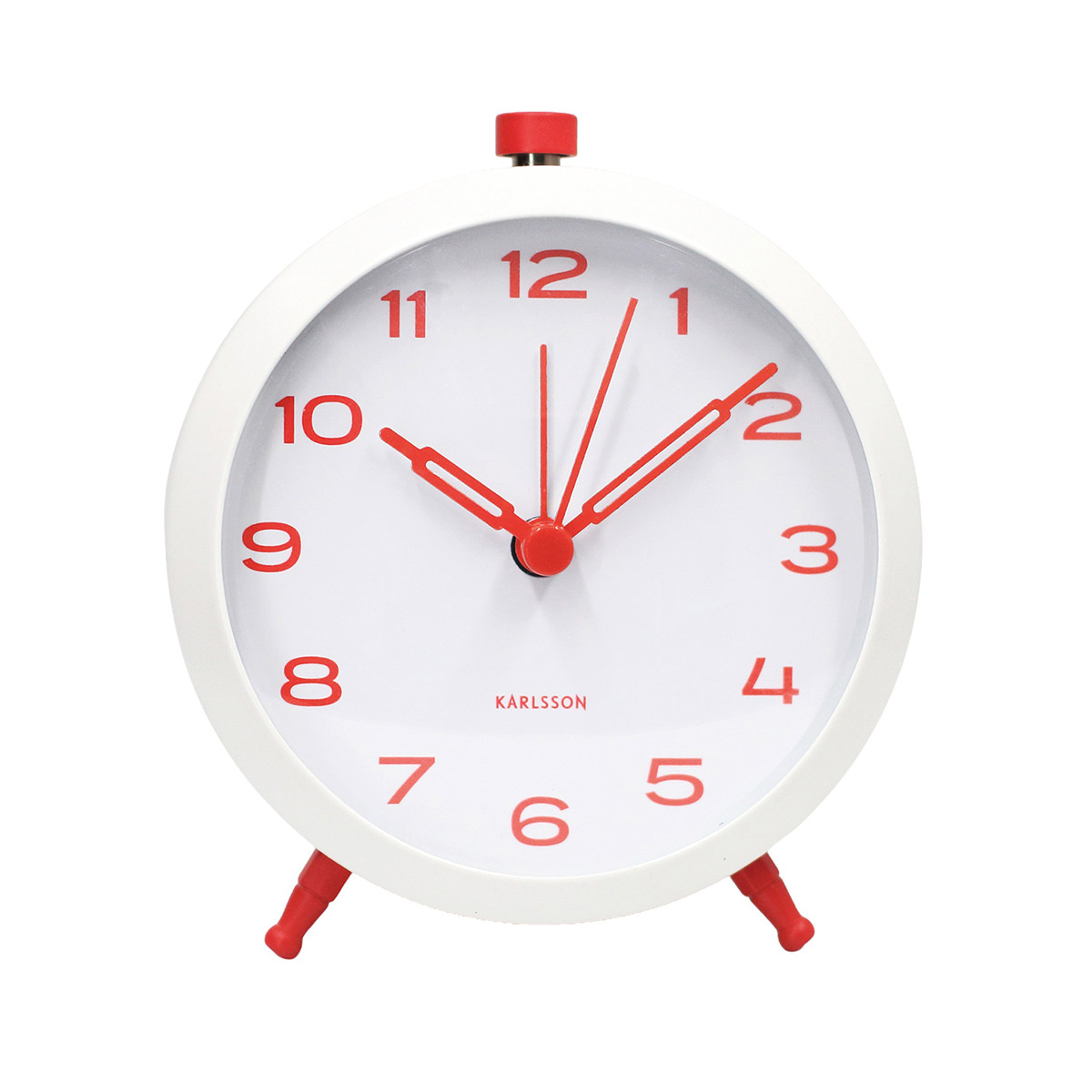 Karlsson väckarklocka Button Retro bright scarlet red KA6143RD
