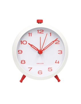 Karlsson väckarklocka Button Retro bright scarlet red KA6143RD