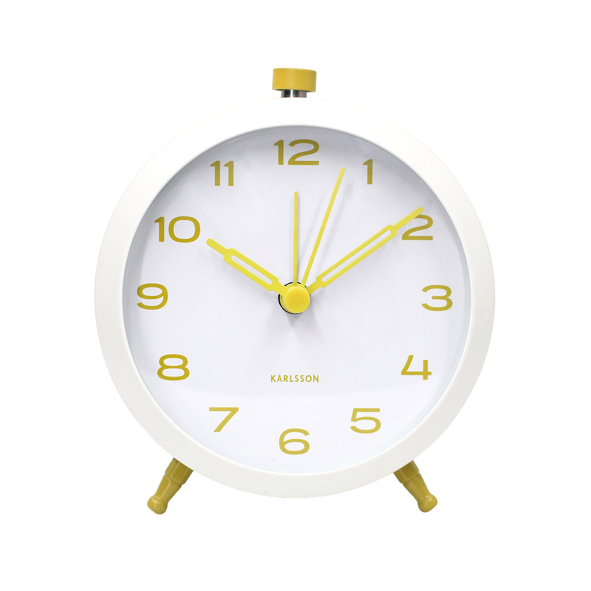 Karlsson väckarklocka Button Retro citirine yellow KA6143YE