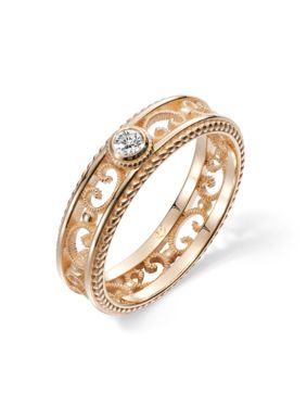 Kalevala Filigree 5 mm 0.06 ct labbodlat diamantring guld 141000501L