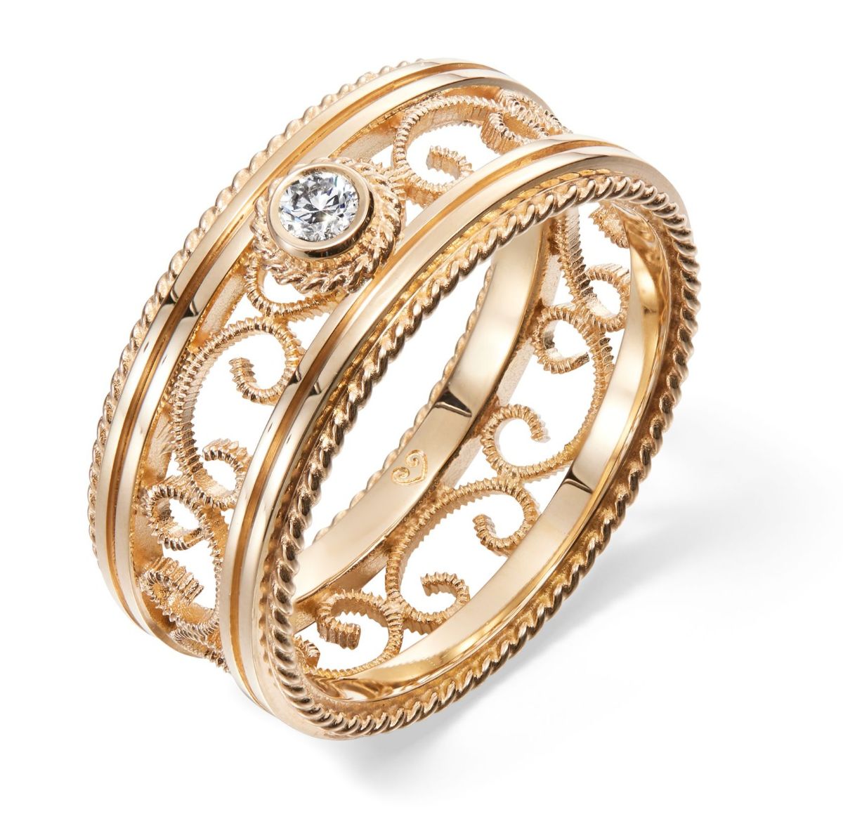 Kalevala Filigree 8.5 mm 0.06 ct diamantring guld 141000503D