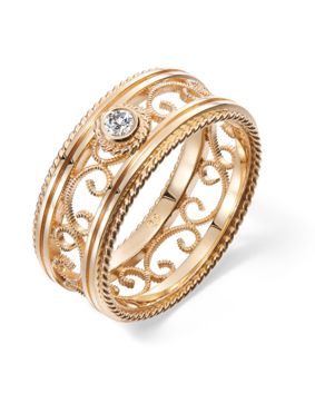 Kalevala Filigree 8.5 mm 0.06 ct labbodlat diamantring guld 141000503L