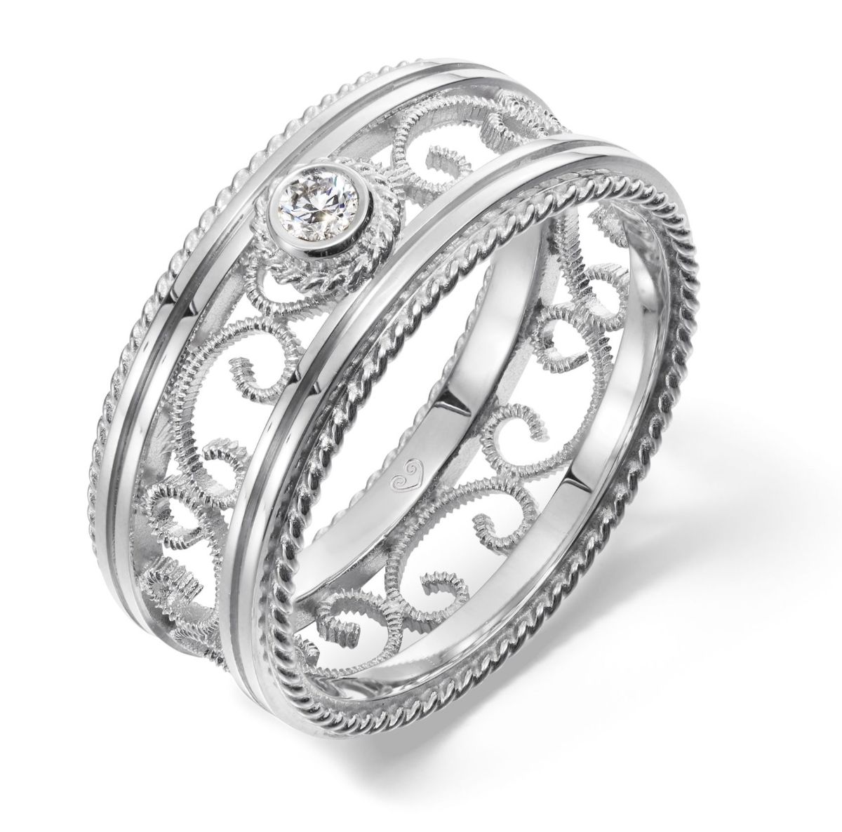 Kalevala Filigree 8.5 mm 0.06 ct labbodlat diamantring vitguld 541000503L