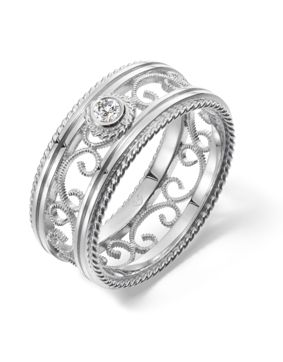 Kalevala Filigree 8.5 mm 0.06 ct labbodlat diamantring vitguld 541000503L