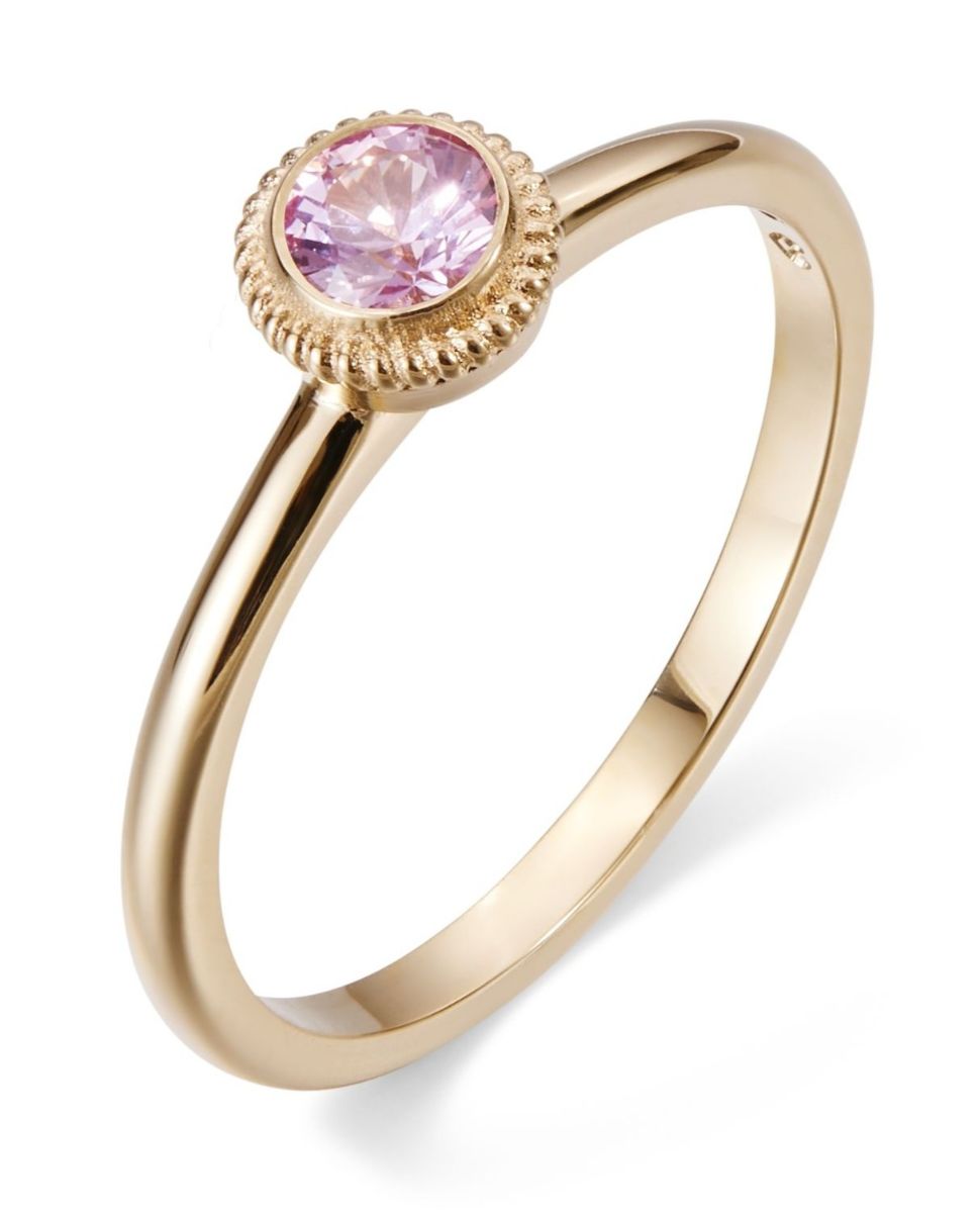 Kalevala Beloved pink 4.0 mm safirring guld 141000002S