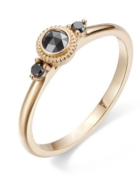 Kalevala Beloved trestens 0.23 ct svart diamantring guld 141000003B