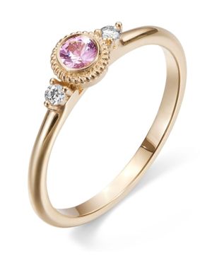 Kalevala Beloved trestens pink safir och 0.06 ct diamantring guld 141000003P