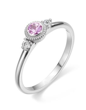 Kalevala Beloved trestens pink safir och 0.06 ct diamantring vitguld 541000003P